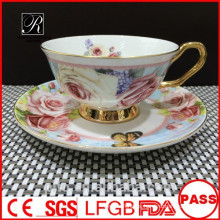 Tazas y platillos de la fábrica de la porcelana de P &amp; T, sistema de café, hueso de la etiqueta China